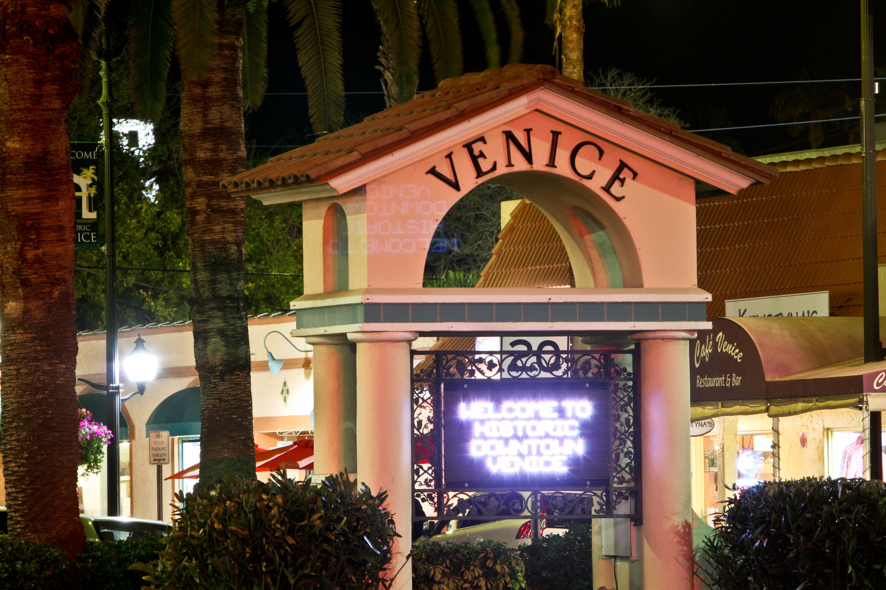 Venice's Main, Illuminated Sign